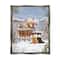Stupell Industries Ponies & Dogs Winter Farm Scene Framed Floater Canvas Wall Art